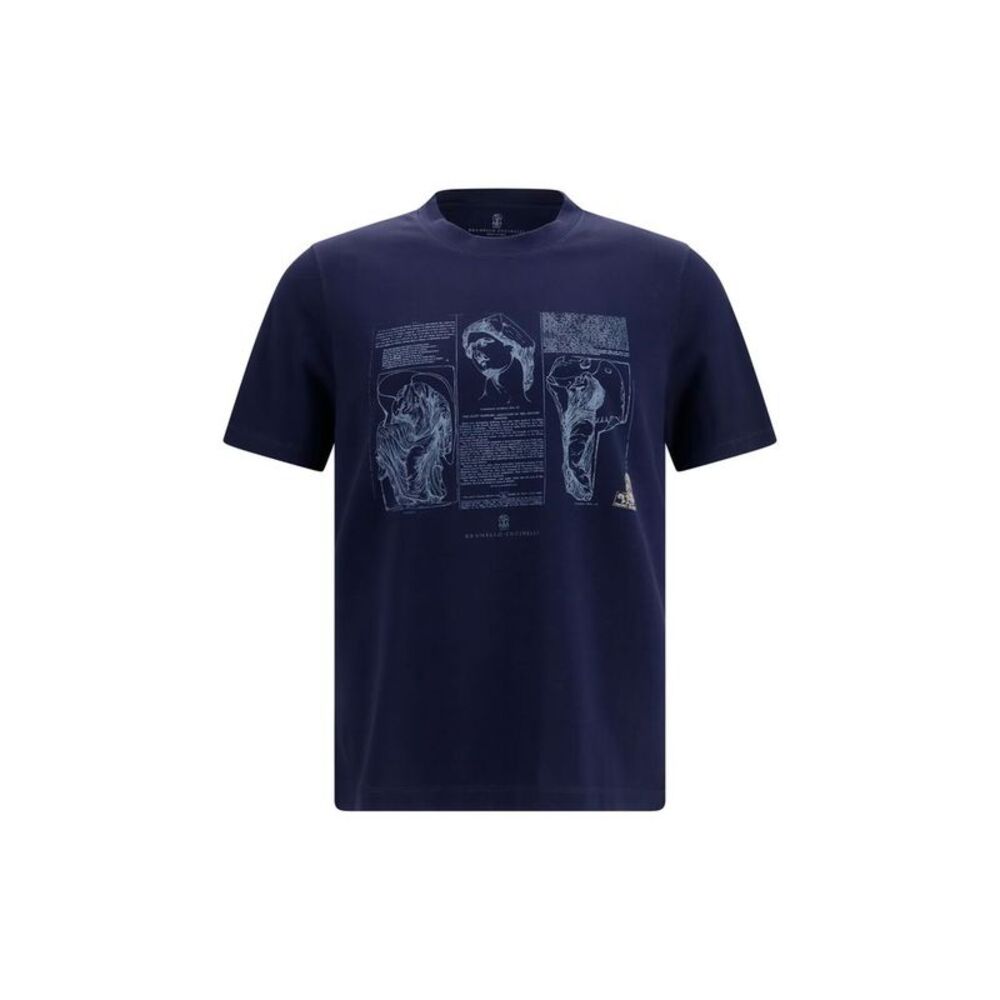Brunello Cucinelli Blue Cotton Men's T-Shirt
